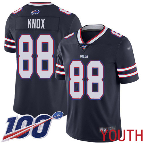 Youth Buffalo Bills #88 Dawson Knox Limited Navy Blue Inverted Legend 100th Season NFL Jersey->youth nfl jersey->Youth Jersey